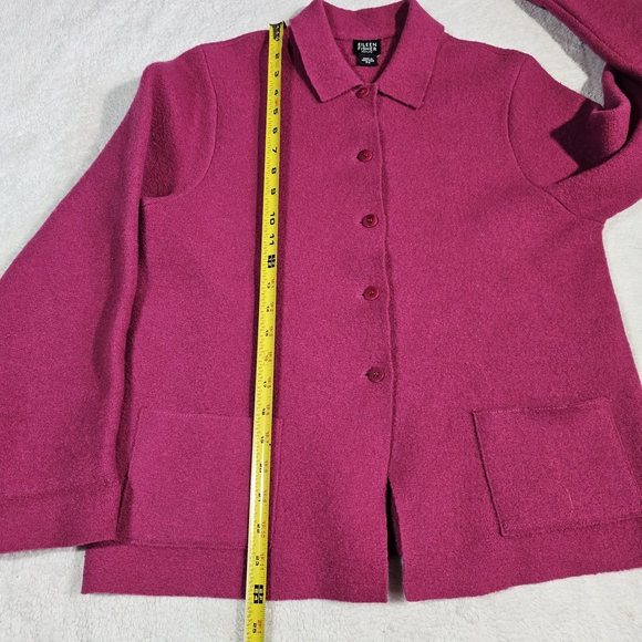 Eileen Fisher Magenta Wool Cardigan - Picture 11 of 11